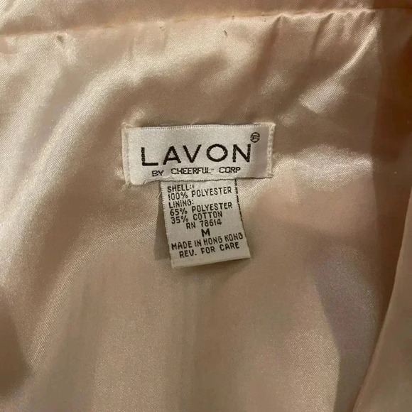 Lavon by Cheerful Corp Satin Cream 80s Bomber Jacket - Picture 7 of 14